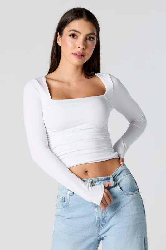 Contour Square Neck Long Sleeve Top sold by Urban Planet