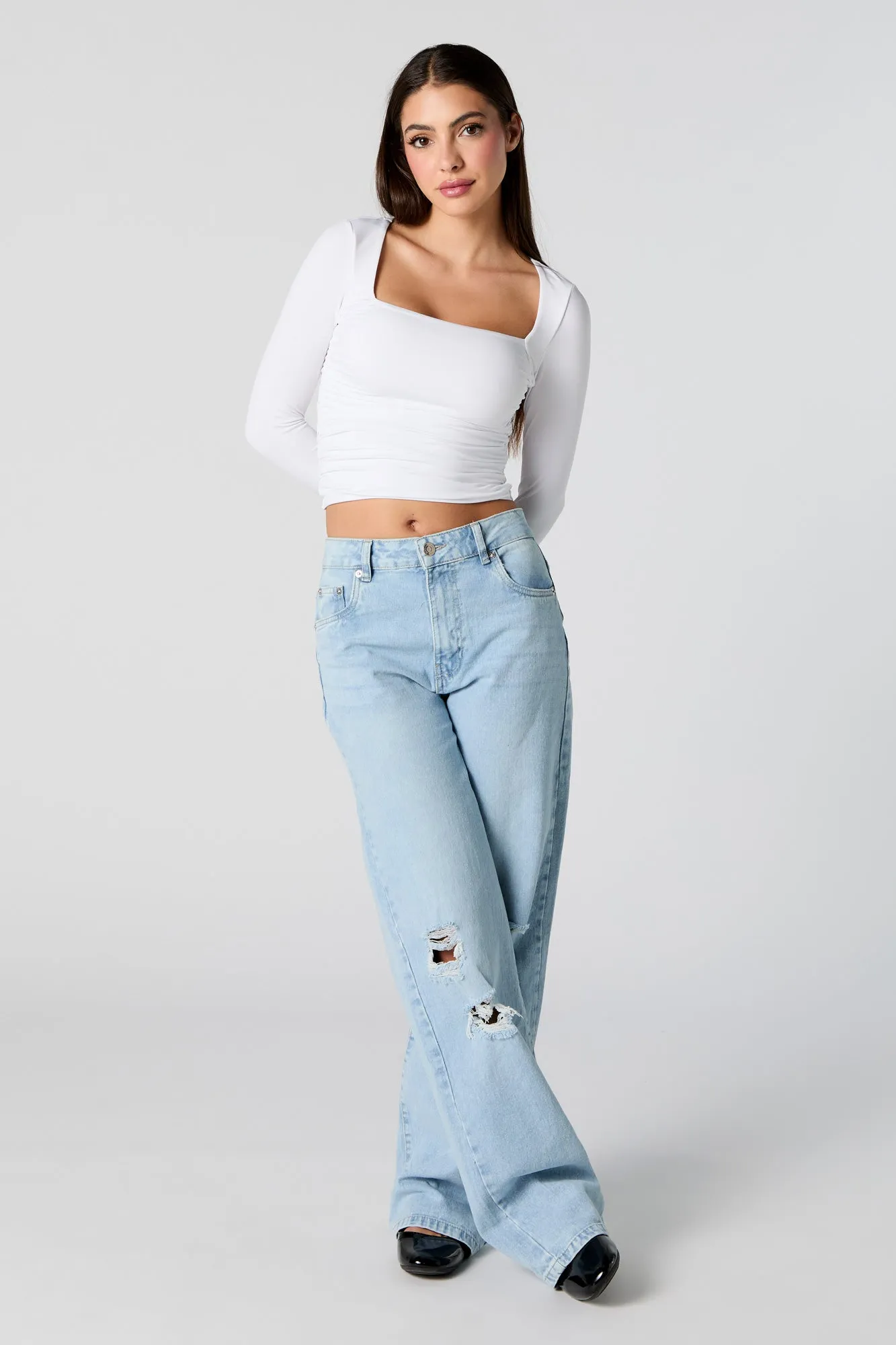 Contour Square Neck Long Sleeve Top sold by Urban Planet product image thumbnail 3