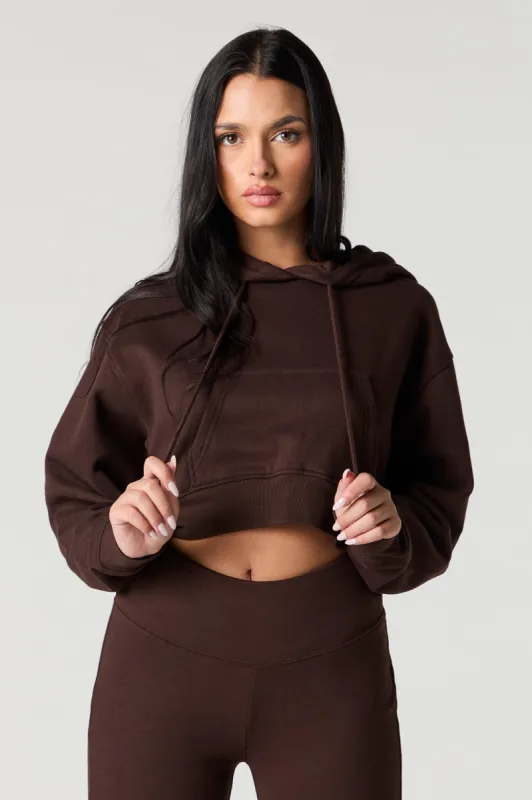 Soft Fleece Cropped Hoodie sold by Urban Planet