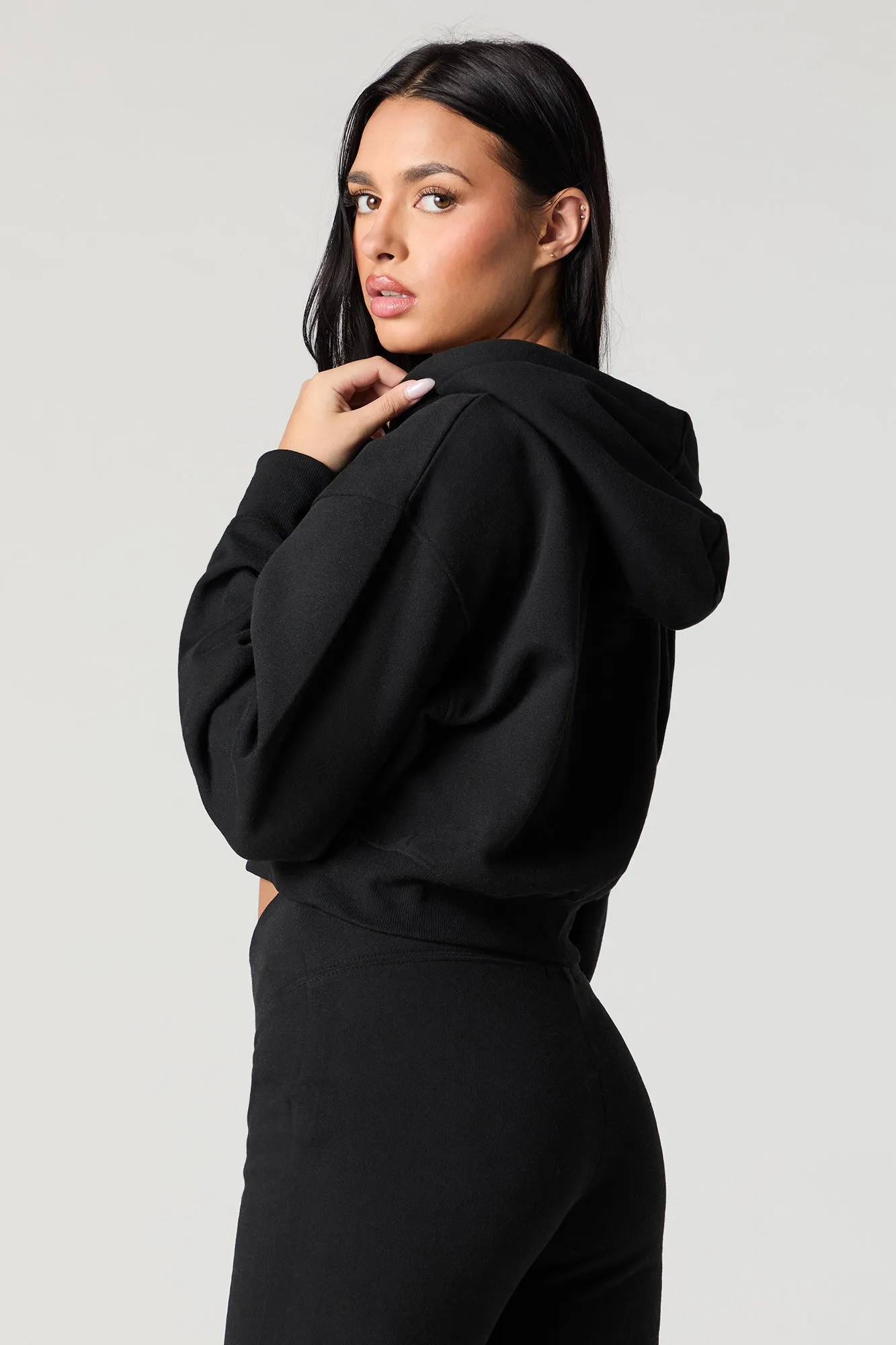 Soft Fleece Cropped Hoodie sold by Urban Planet product image thumbnail 5