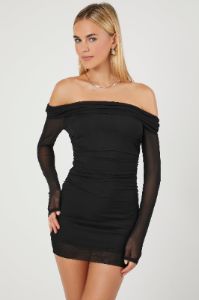 Mesh Off Shoulder Mini Dress sold by Urban Planet