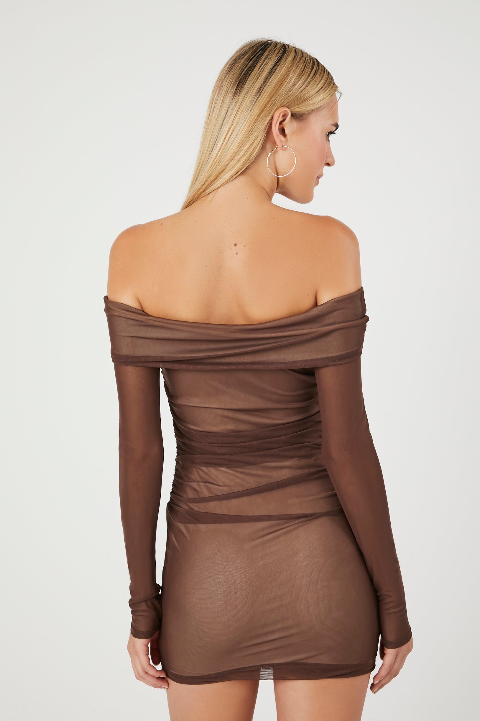 Mesh Off Shoulder Mini Dress sold by Urban Planet product image thumbnail 5