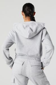 Fleece Zip-Up Cropped Hoodie sold by Urban Planet