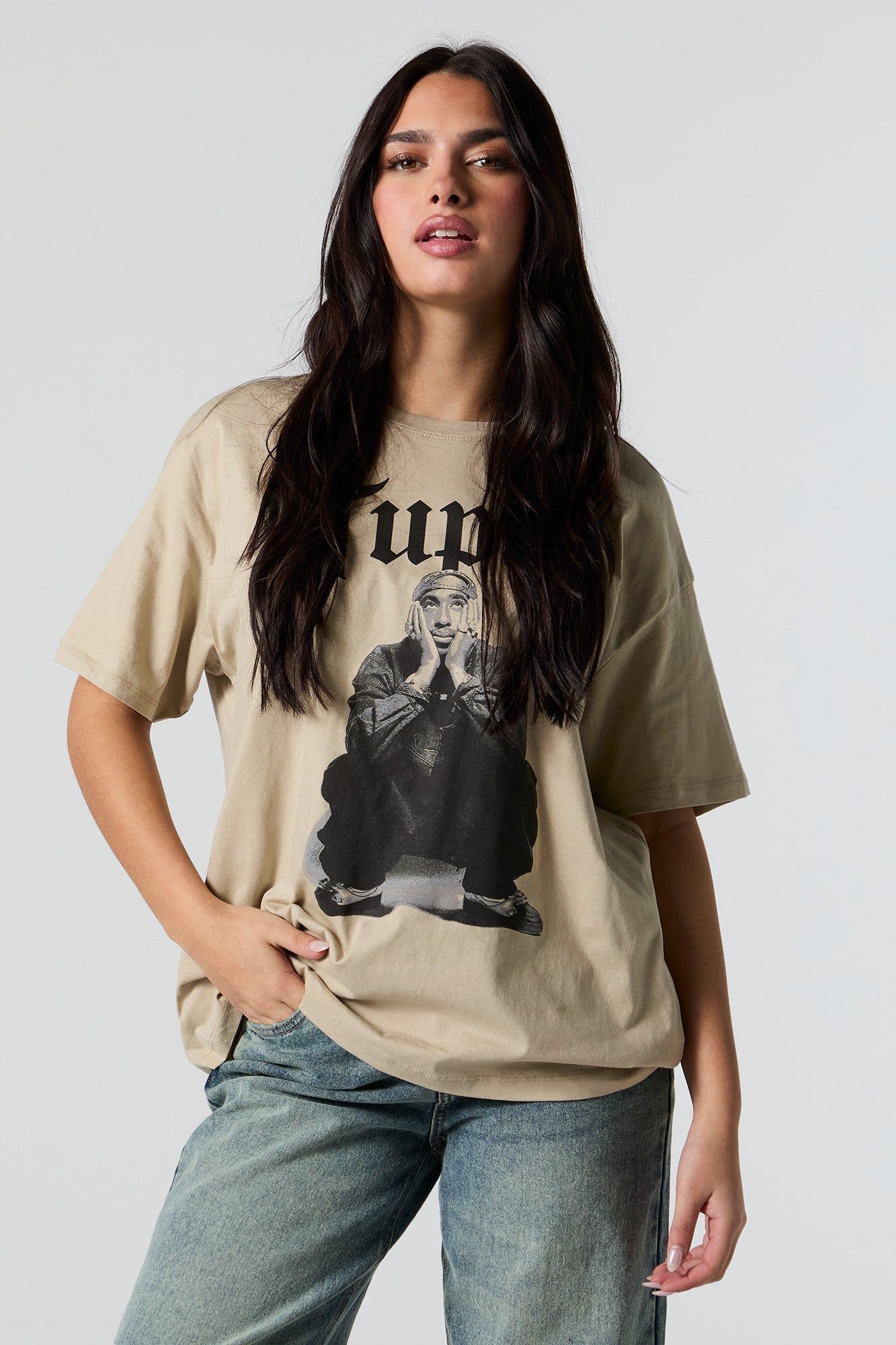 Tupac Graphic Boyfriend T-Shirt sold by Urban Planet product image thumbnail 2