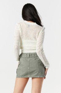 Open Stitch Long Sleeve Crop Sweater sold by Urban Planet
