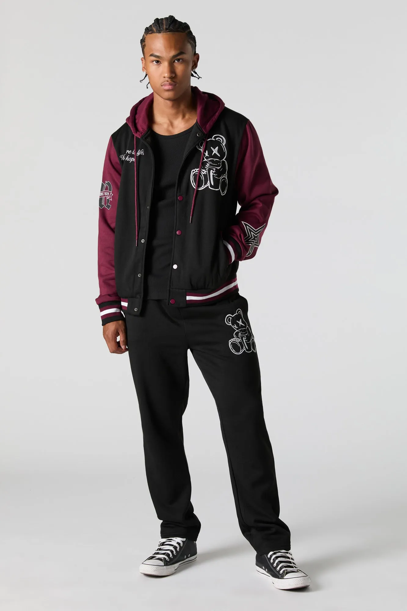 Bear Embroidered Fleece Varsity Sweatpant sold by Urban Planet product image thumbnail 2