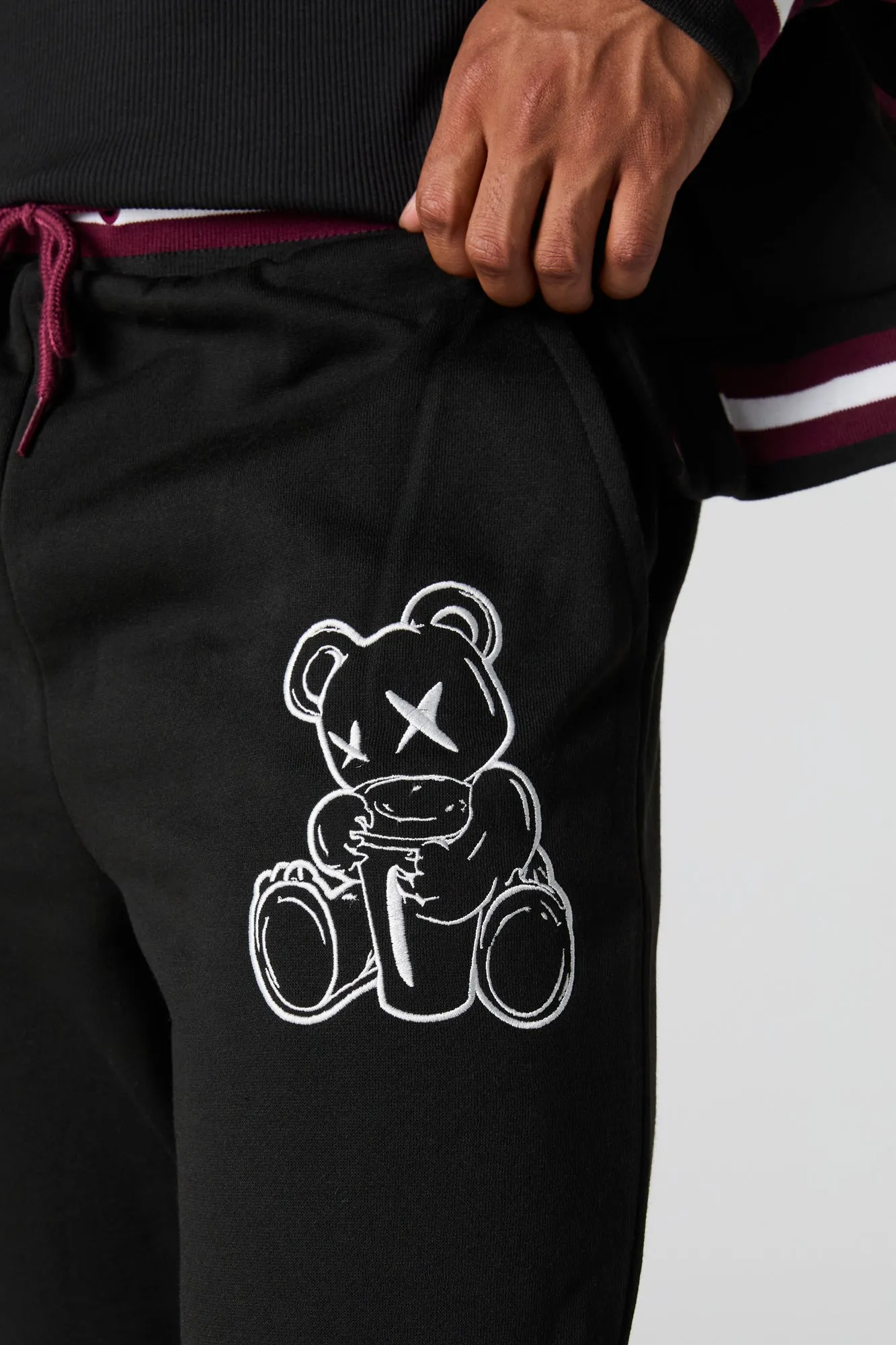Bear Embroidered Fleece Varsity Sweatpant sold by Urban Planet product image thumbnail 4