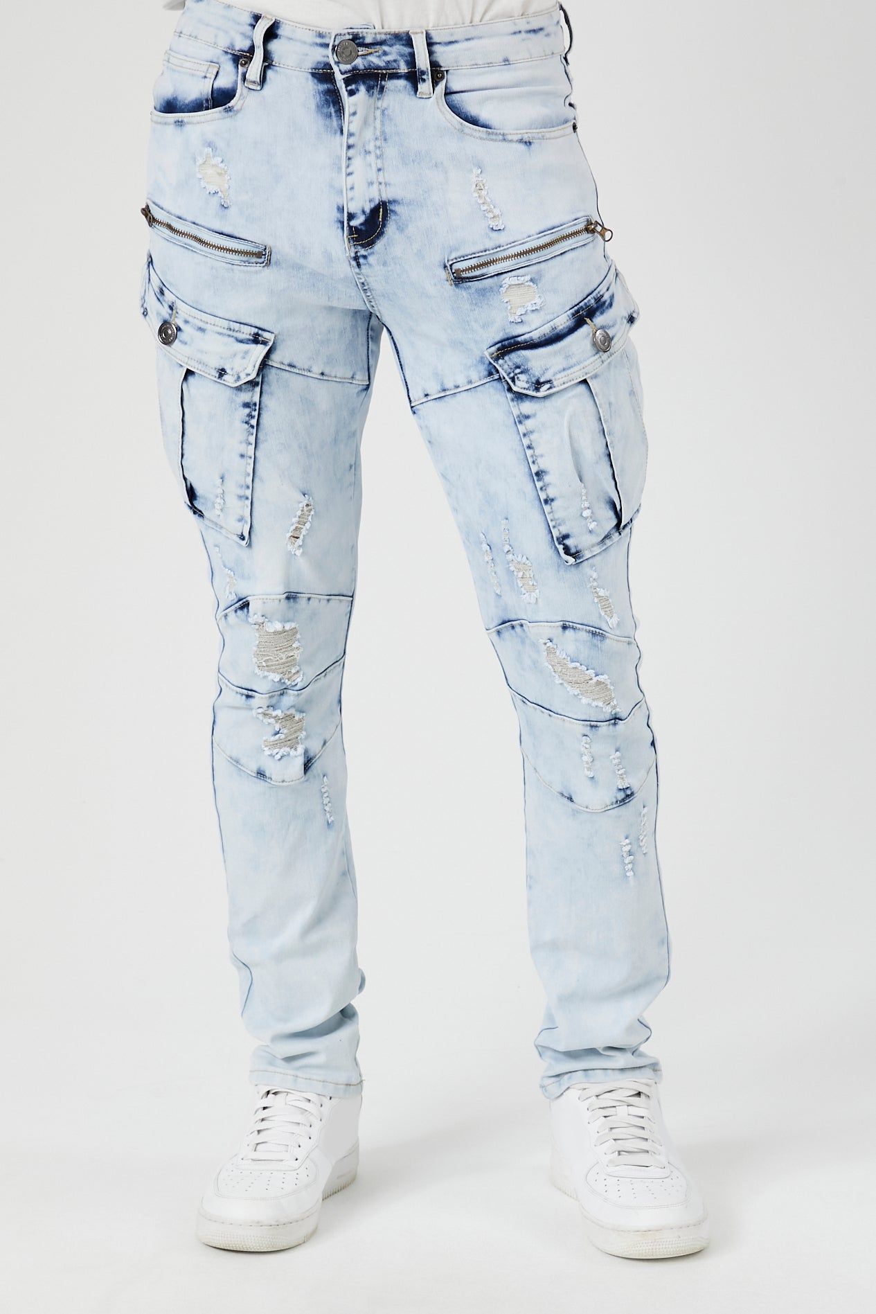 Acid Wash Slim Fit Cargo Jean sold by Urban Planet product image thumbnail 2