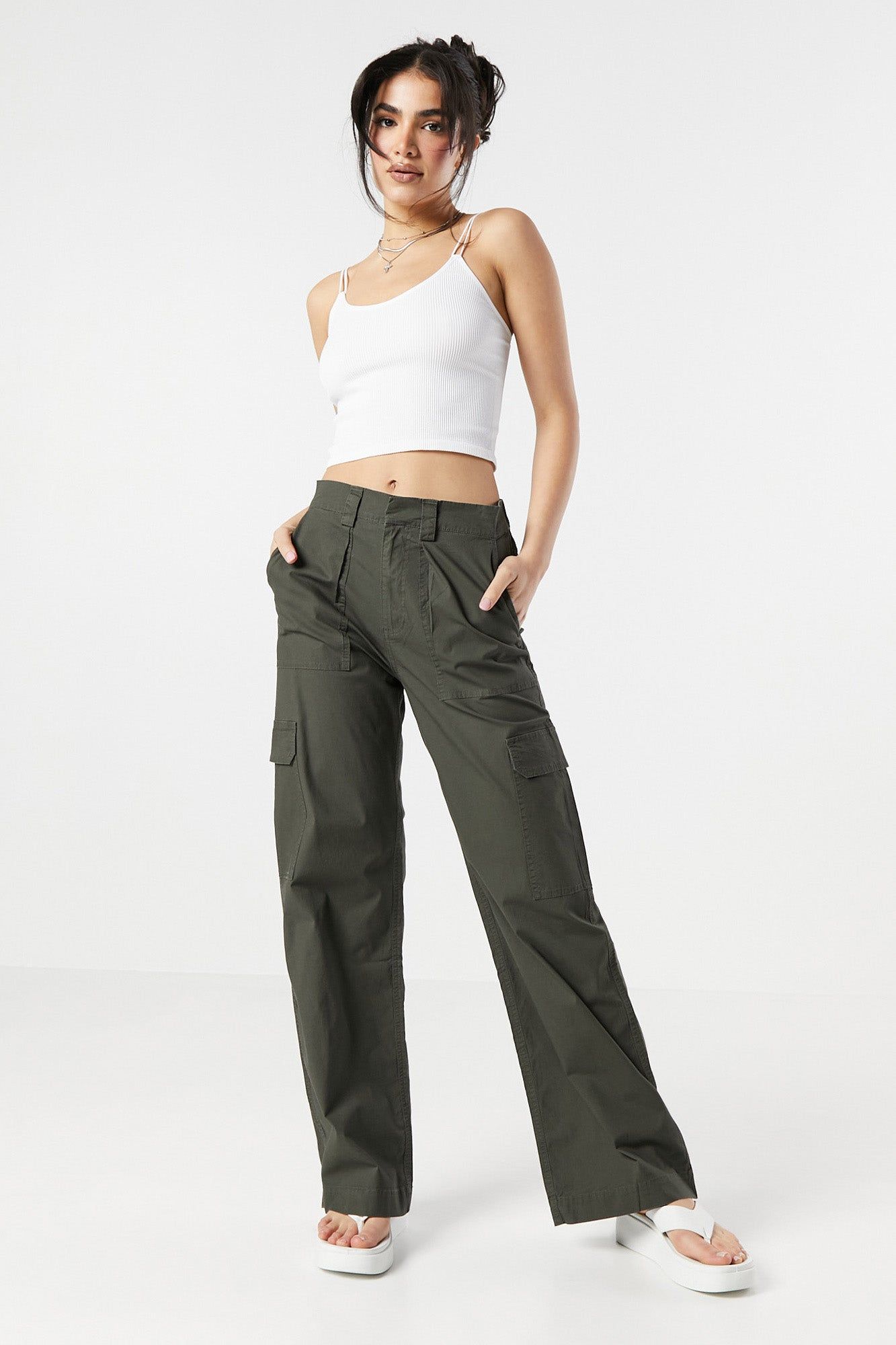 Pantalon cargo à jambe large et taille haute sold by Urban Planet product image thumbnail 10
