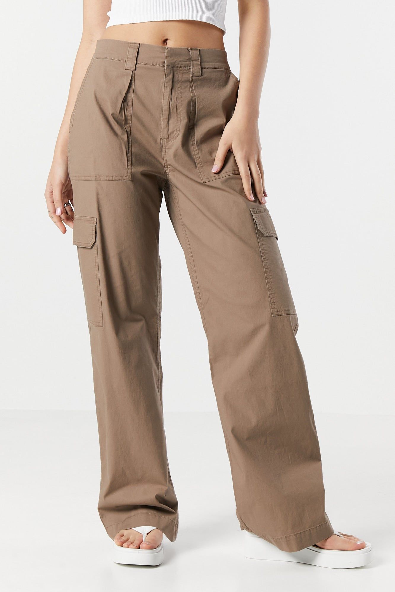 Pantalon cargo à jambe large et taille haute sold by Urban Planet product image thumbnail 2