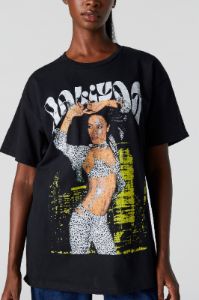 T-shirt de coupe garçonne à imprimé Aaliyah sold by Urban Planet