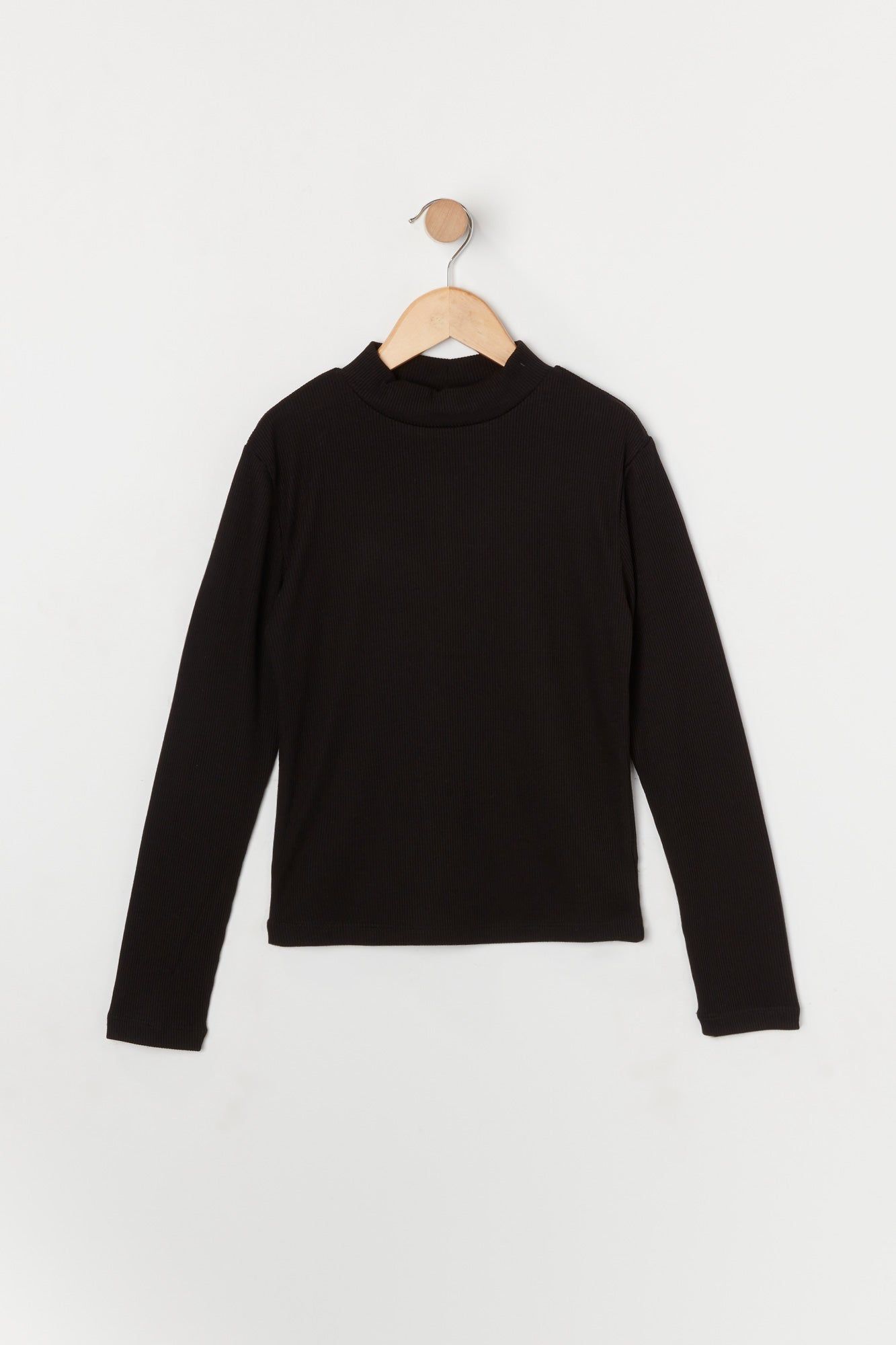 Girls Ribbed Mock Neck Long Sleeve Top sold by Urban Planet product image thumbnail 3