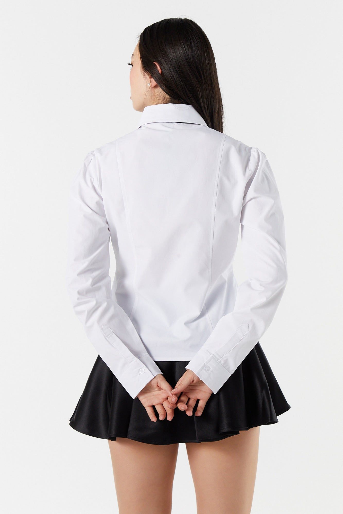 Bow Neck Oversized Button-Up Top sold by Urban Planet product image thumbnail 2