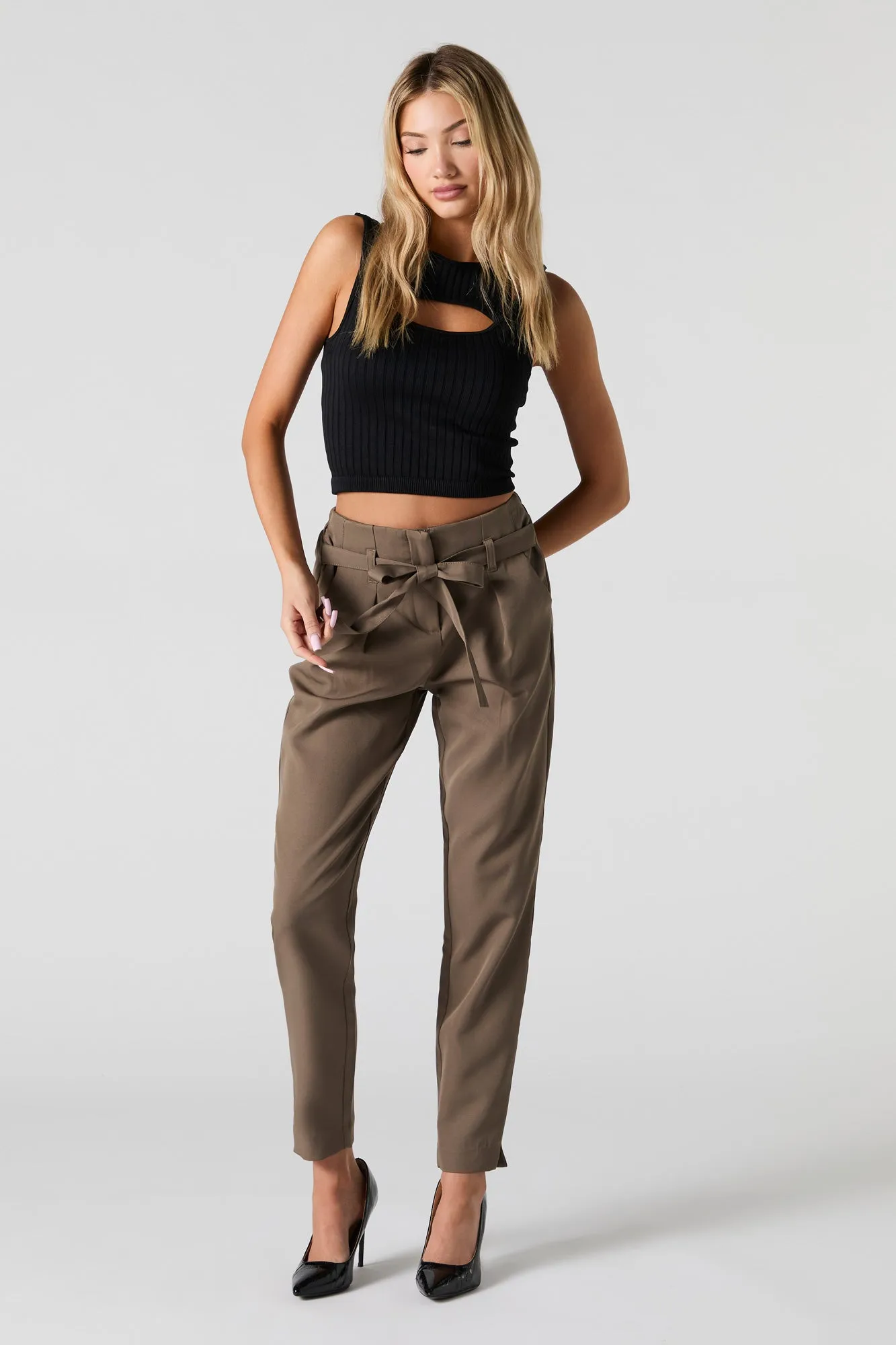 Pantalon habillé mince avec ceinture sold by Urban Planet product image thumbnail 4