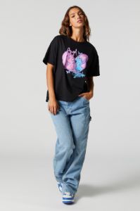 Angel Stitch Graphic Boyfriend T-Shirt sold by Urban Planet