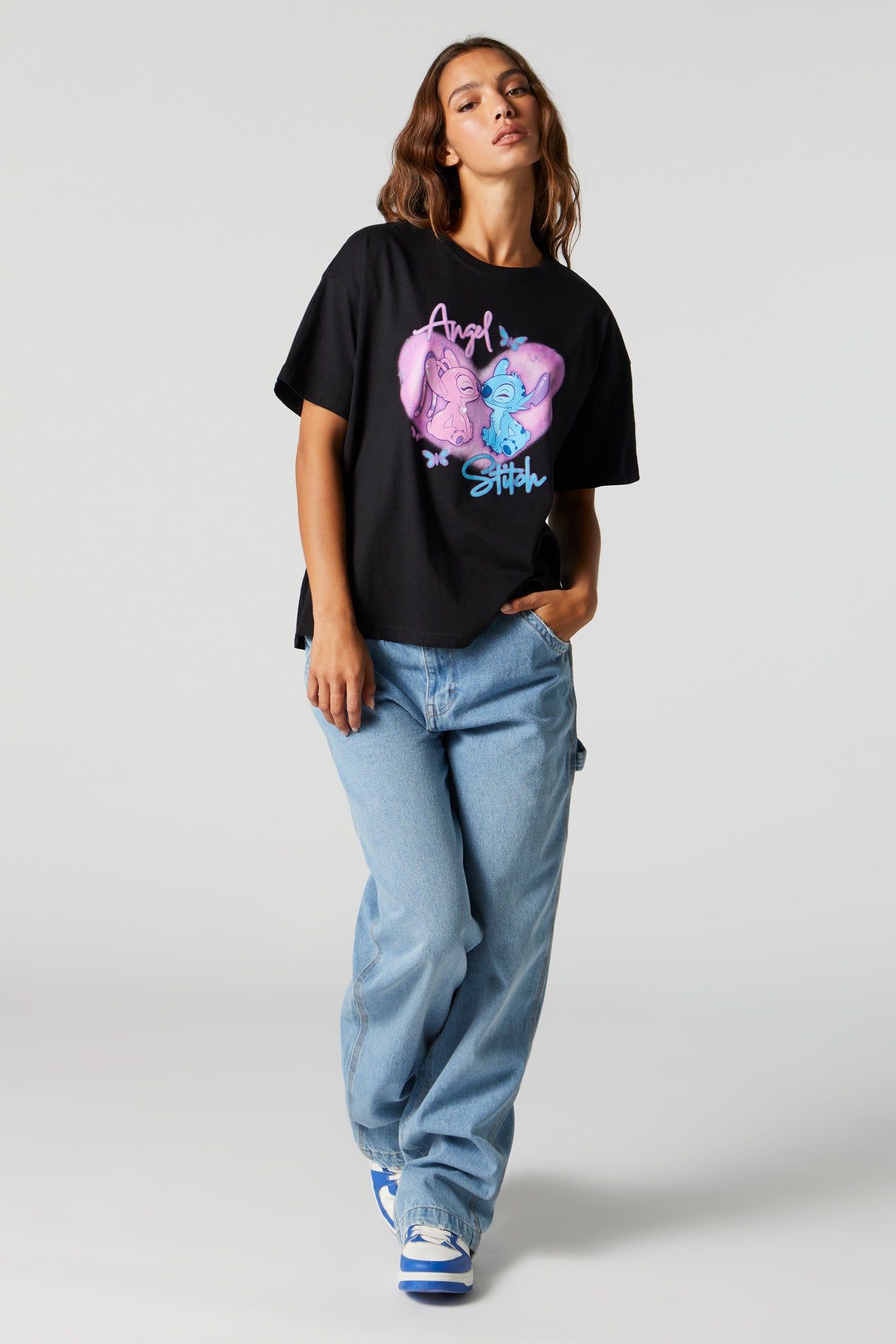 Angel Stitch Graphic Boyfriend T-Shirt sold by Urban Planet product image thumbnail 3