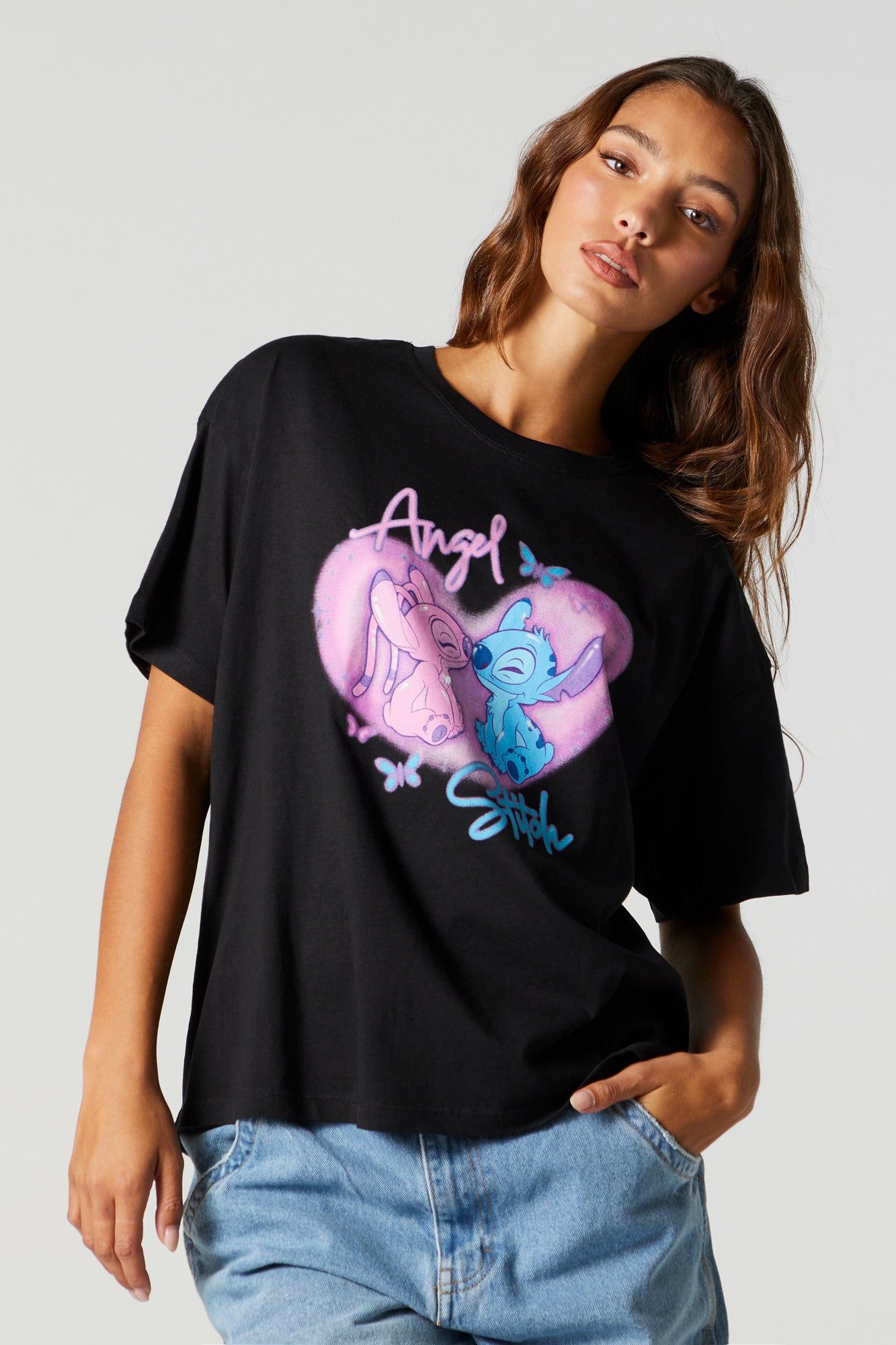 Angel Stitch Graphic Boyfriend T-Shirt sold by Urban Planet product image thumbnail 2