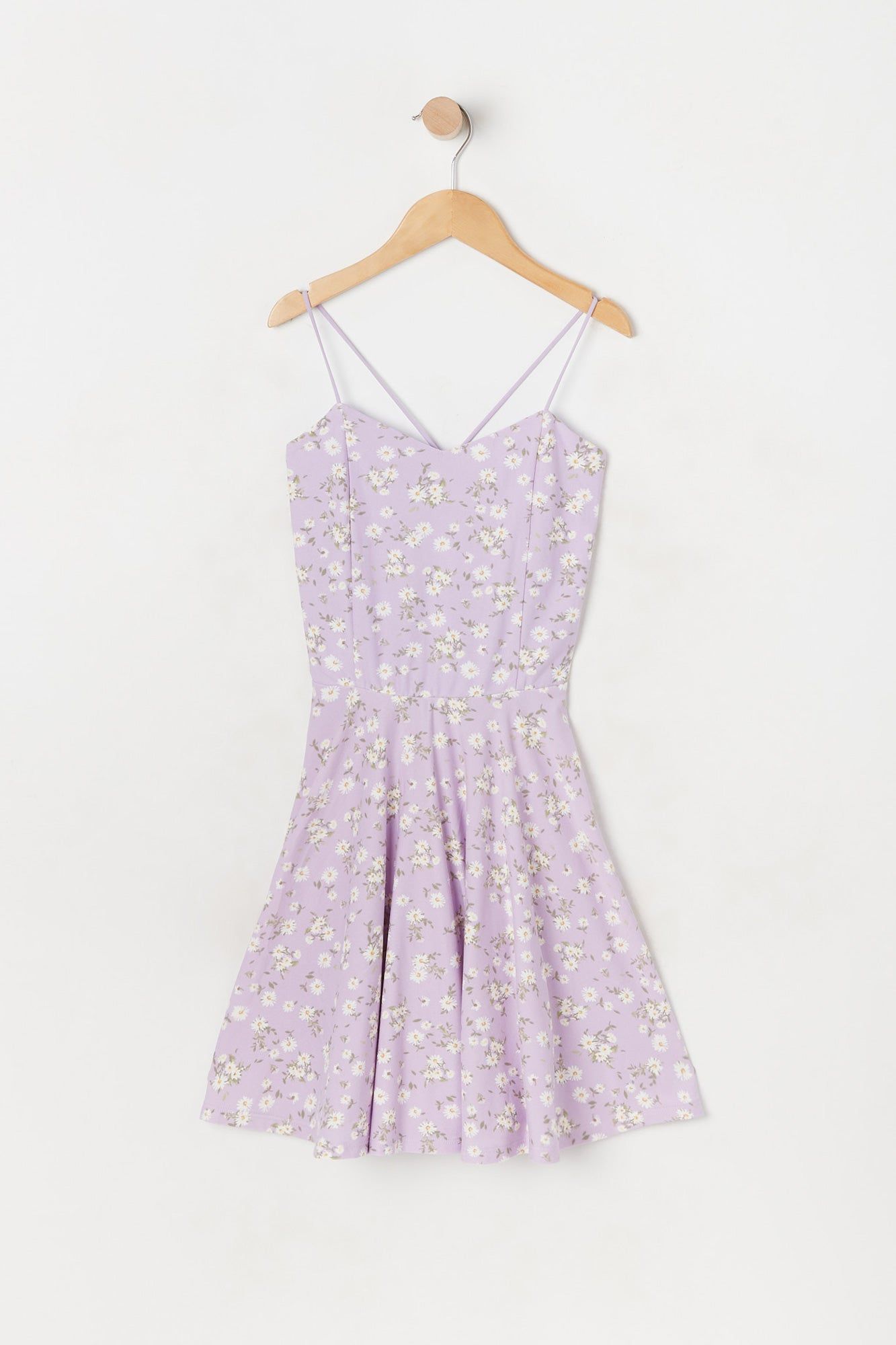Girls Lilac Floral Skater Dress sold by Urban Planet