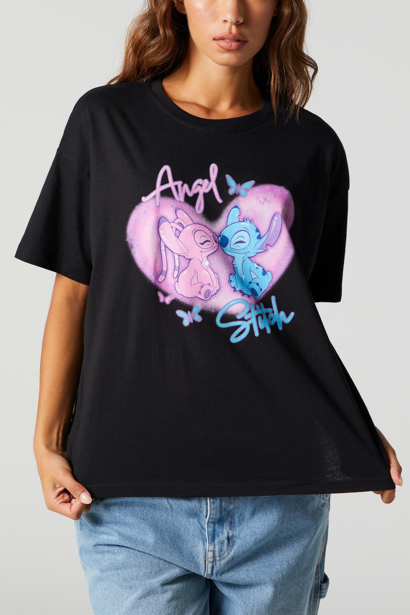 Angel Stitch Graphic Boyfriend T-Shirt sold by Urban Planet