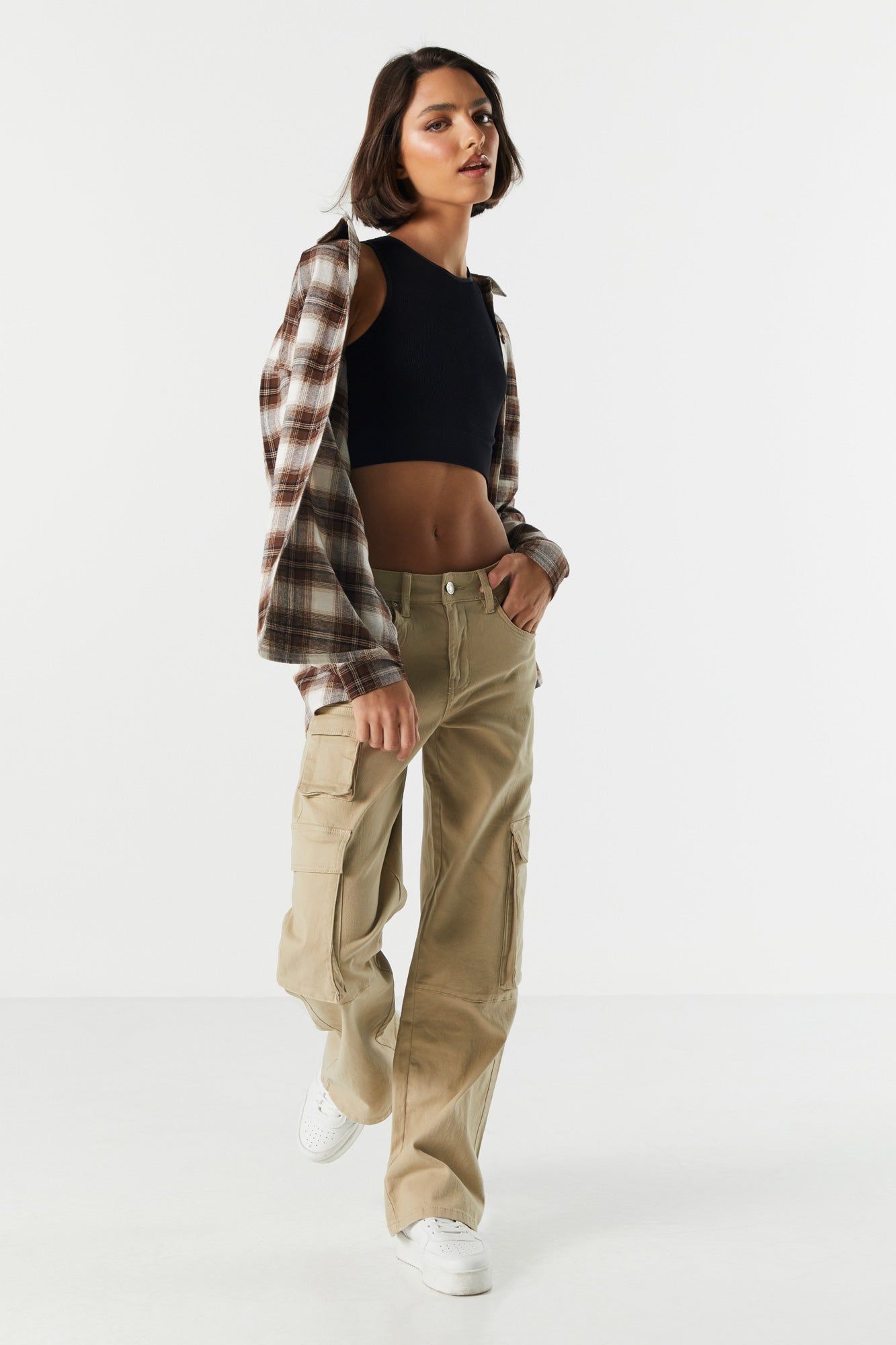 Seamless Ribbed High Neck Cropped Tank sold by Urban Planet product image thumbnail 3