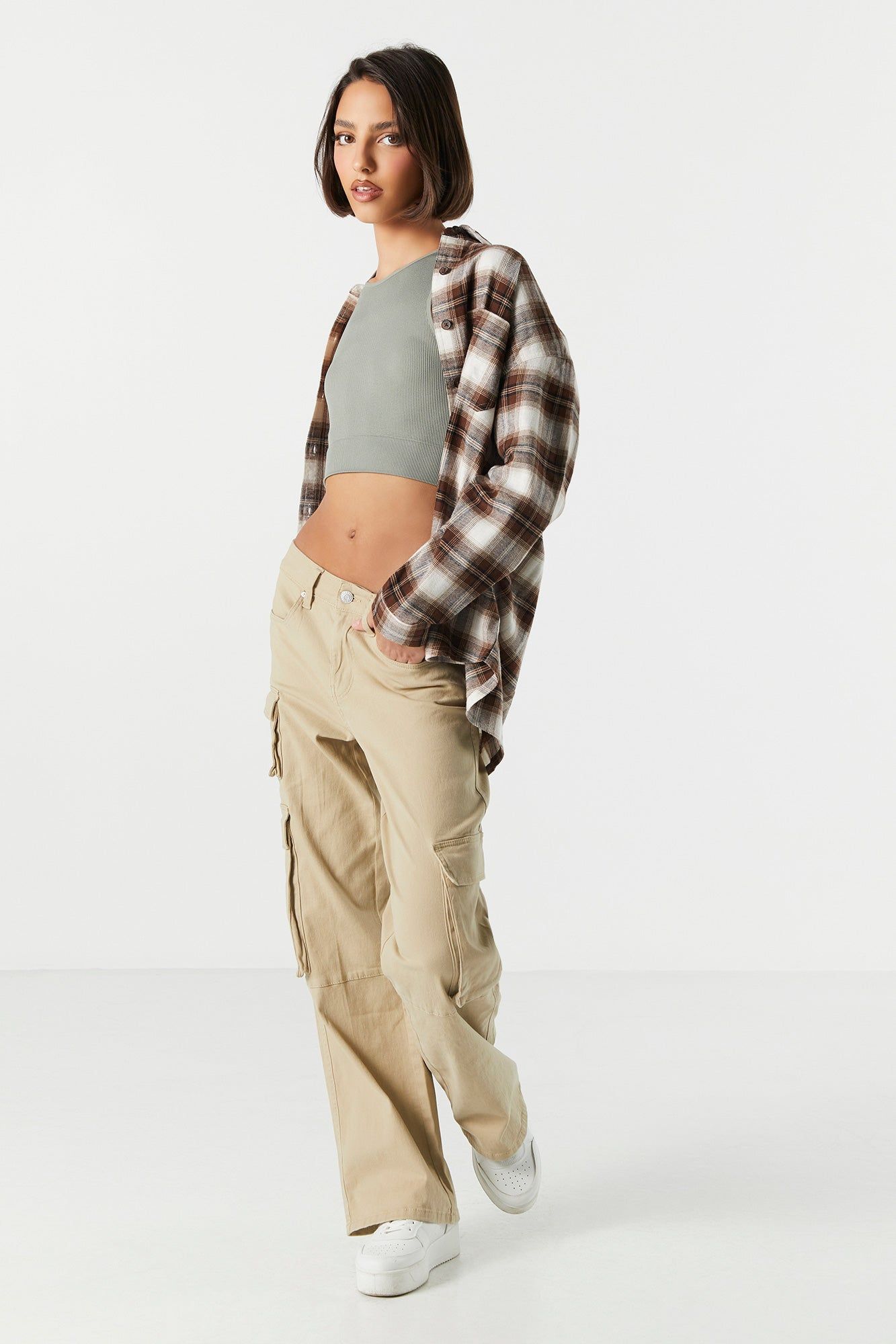 Seamless Ribbed High Neck Cropped Tank sold by Urban Planet product image thumbnail 9