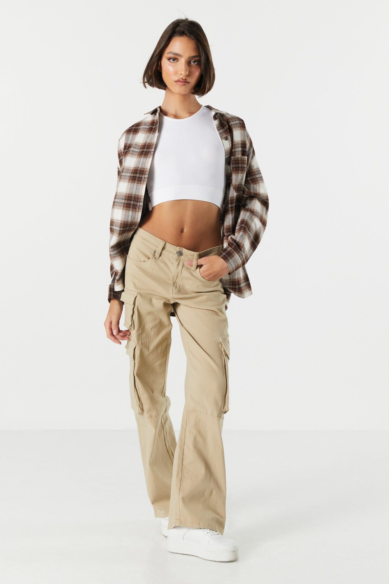 Seamless Ribbed High Neck Cropped Tank sold by Urban Planet product image thumbnail 6