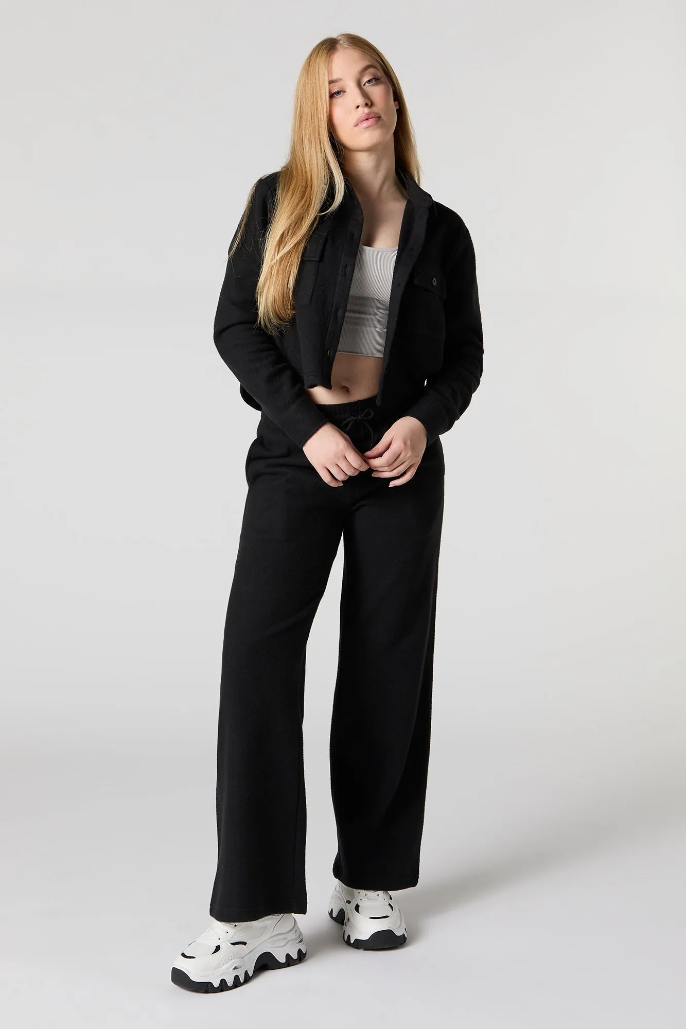 Fleece Drawstring Wide Leg Pant sold by Urban Planet product image thumbnail 4