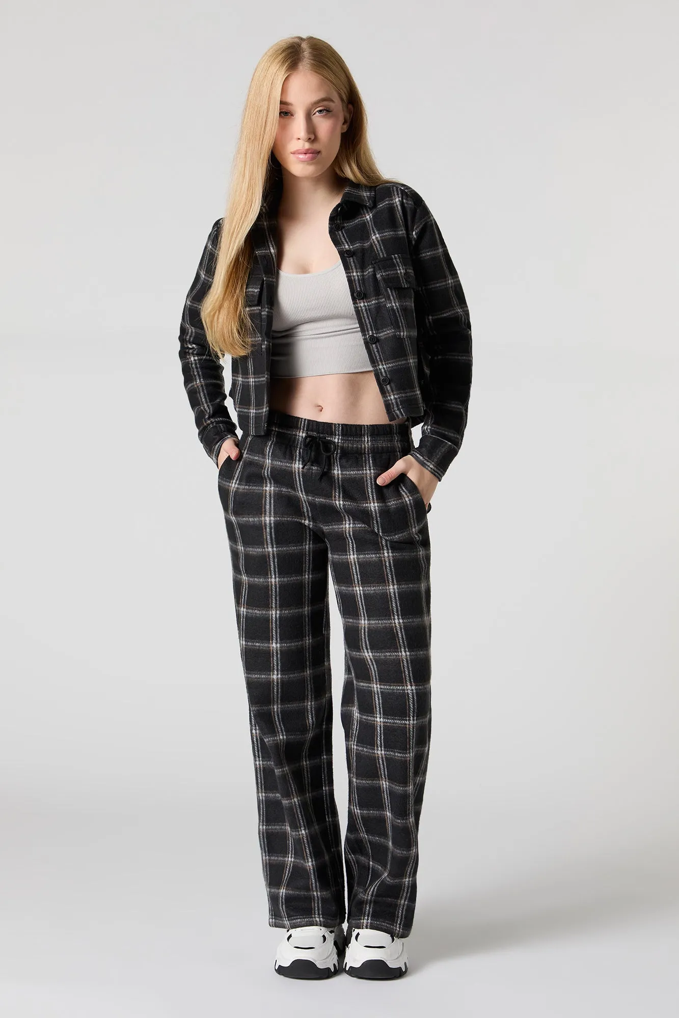 Fleece Drawstring Wide Leg Pant sold by Urban Planet