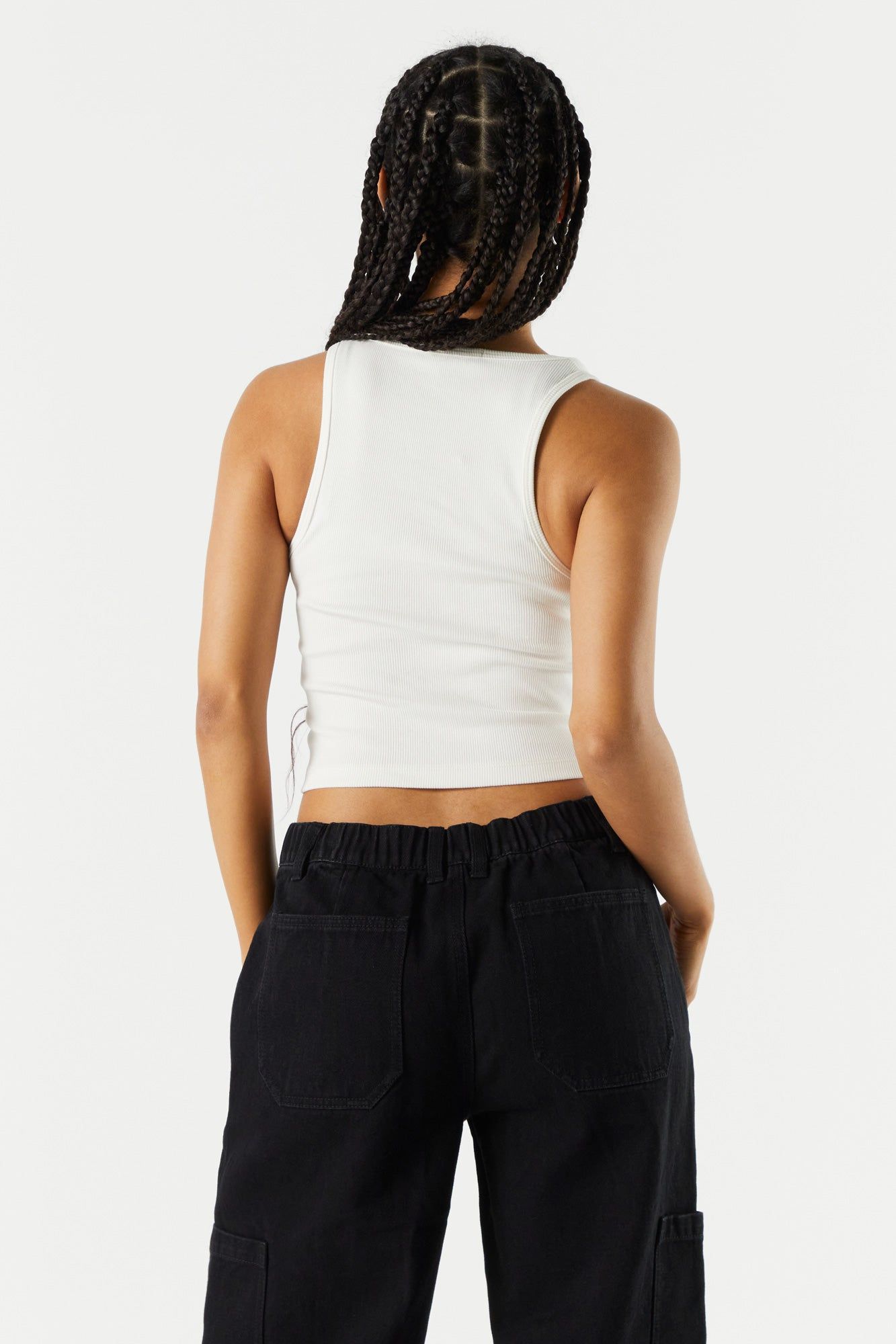 Débardeur côtelé uni court à encolure arrondie sold by Urban Planet product image thumbnail 11