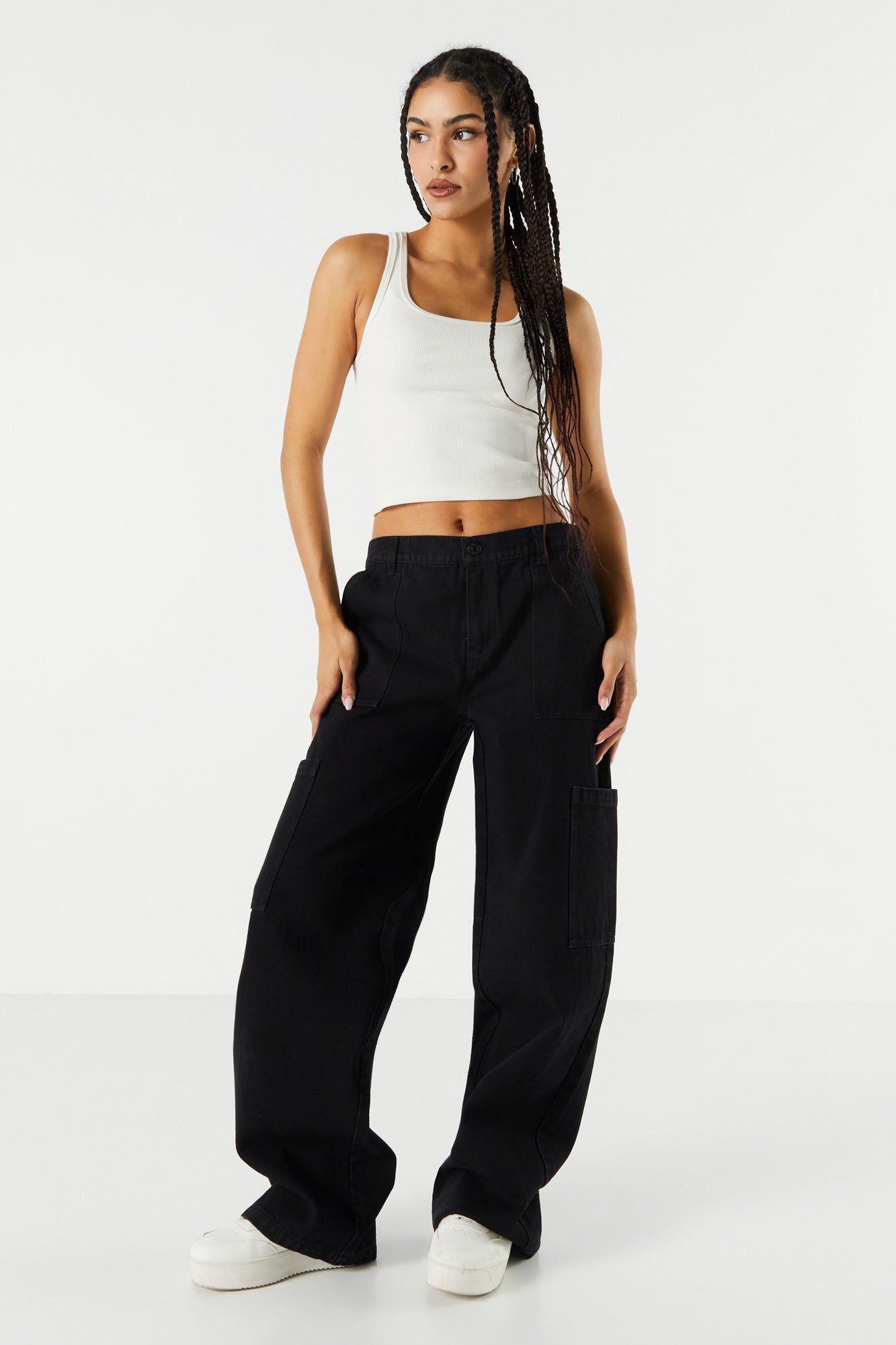 Débardeur côtelé uni court à encolure arrondie sold by Urban Planet product image thumbnail 12