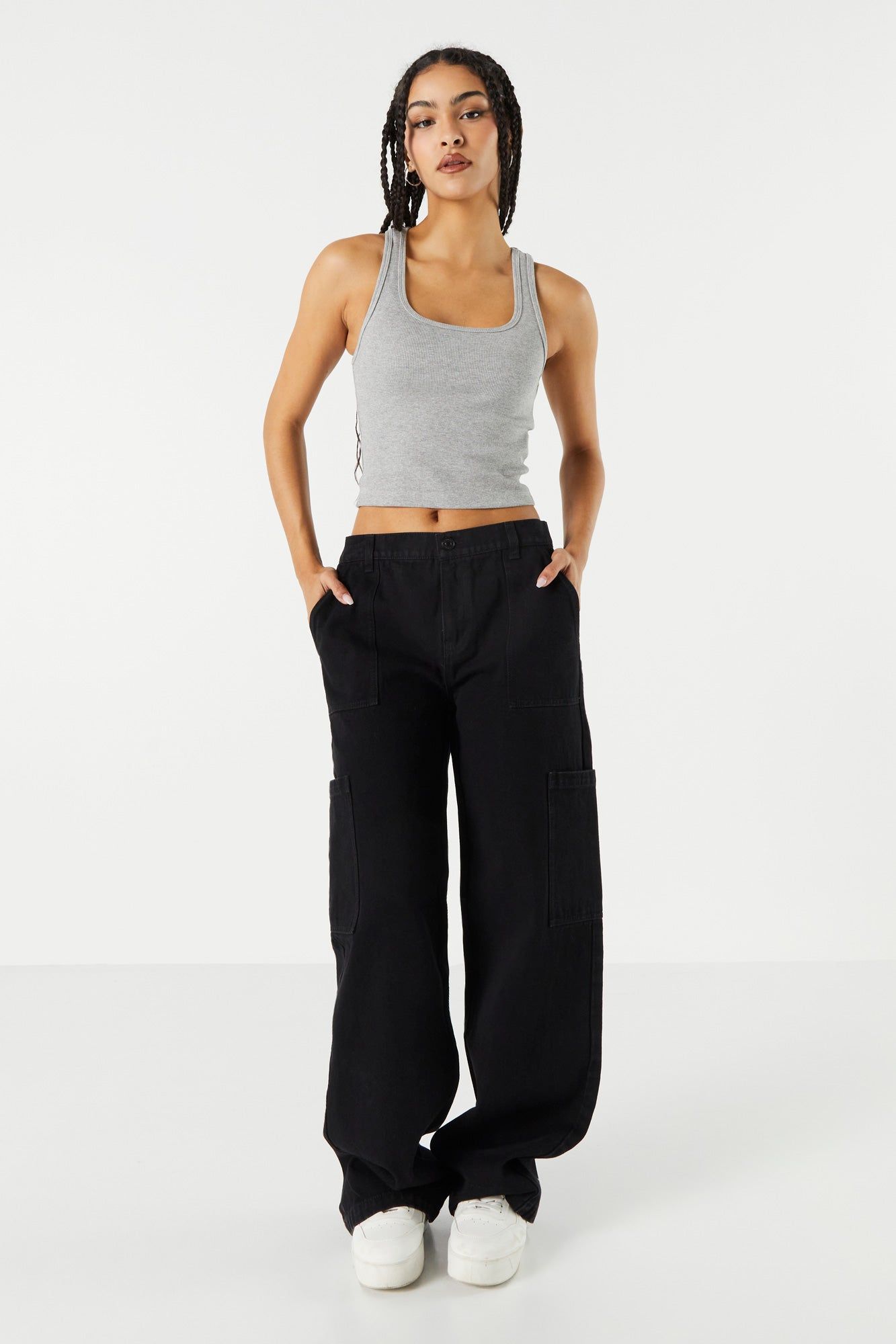 Débardeur côtelé uni court à encolure arrondie sold by Urban Planet product image thumbnail 6