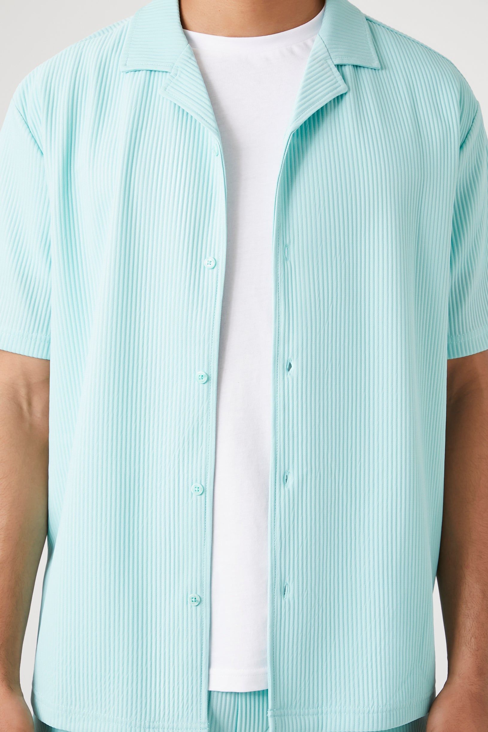 Ribbed Short Sleeve Button-Up Top sold by Urban Planet product image thumbnail 4