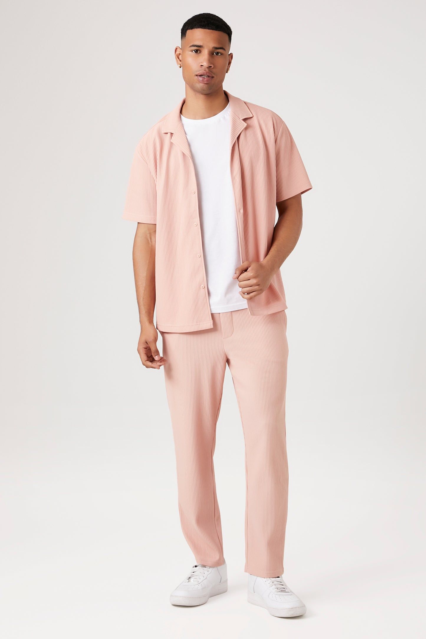 Ribbed Short Sleeve Button-Up Top sold by Urban Planet product image thumbnail 7