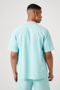 Ribbed Short Sleeve Button-Up Top sold by Urban Planet