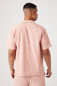 Ribbed Short Sleeve Button-Up Top sold by Urban Planet