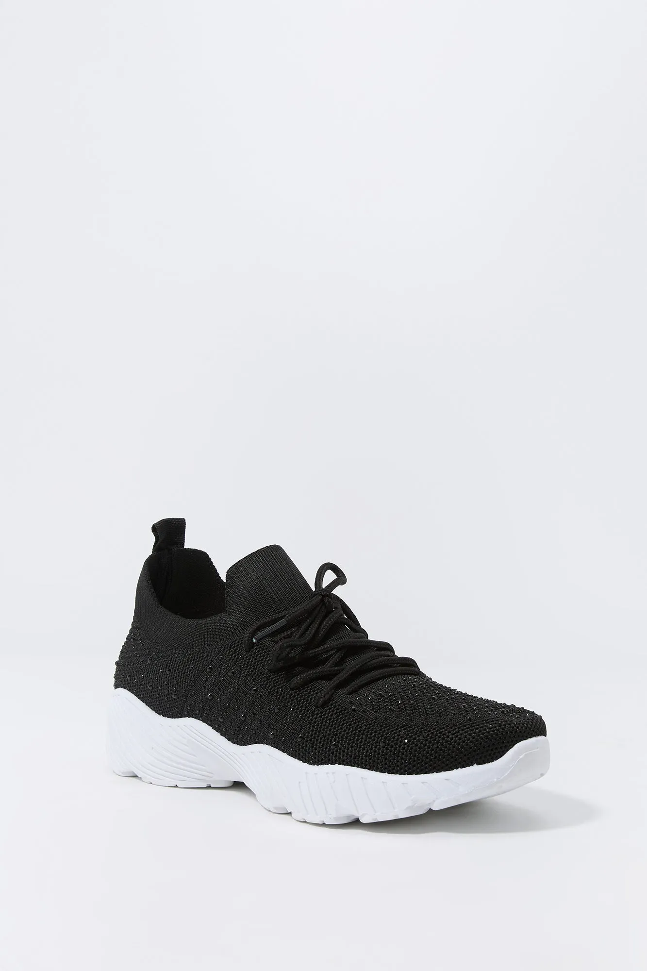 Girls Rhinestone Knit Running Shoe sold by Urban Planet product image thumbnail 2
