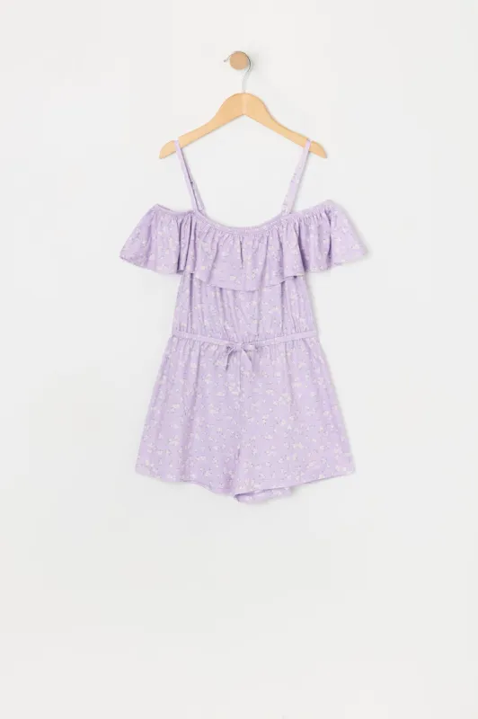 Girls Floral Off Shoulder Romper sold by Urban Planet
