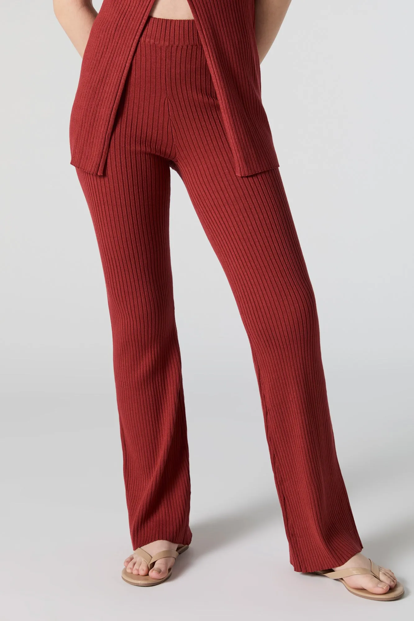 Ribbed Knit High Rise Pant sold by Urban Planet product image thumbnail 2