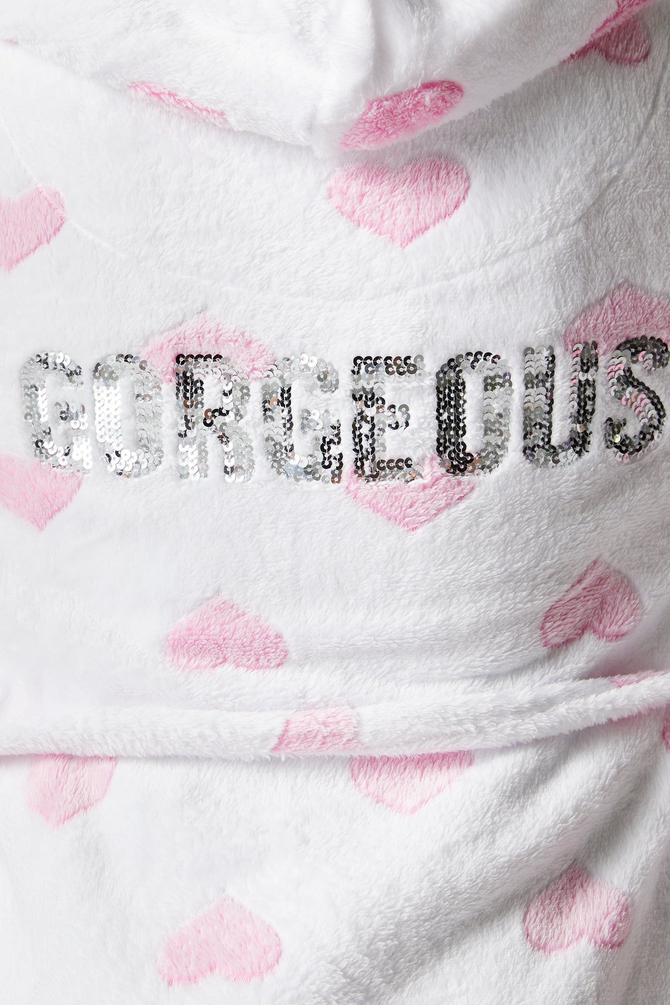 Heart Print Plush Robe sold by Urban Planet product image thumbnail 4