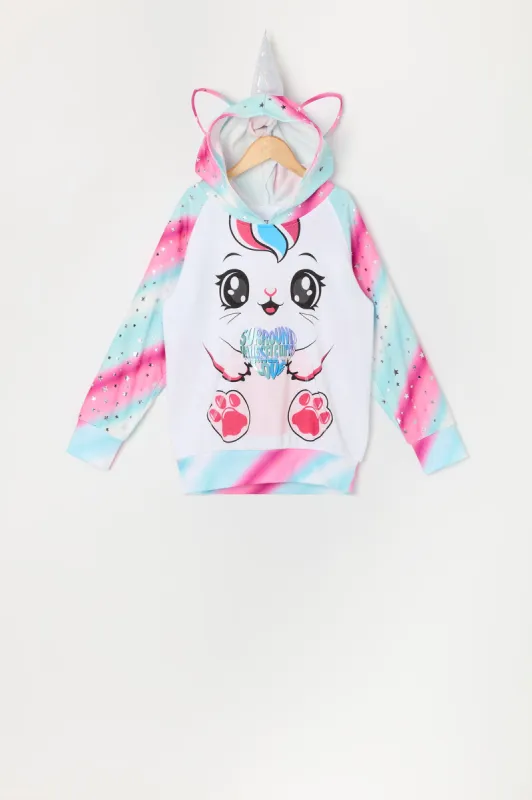 Girls Rainbow Unicorn Character Hoodie sold by Urban Planet