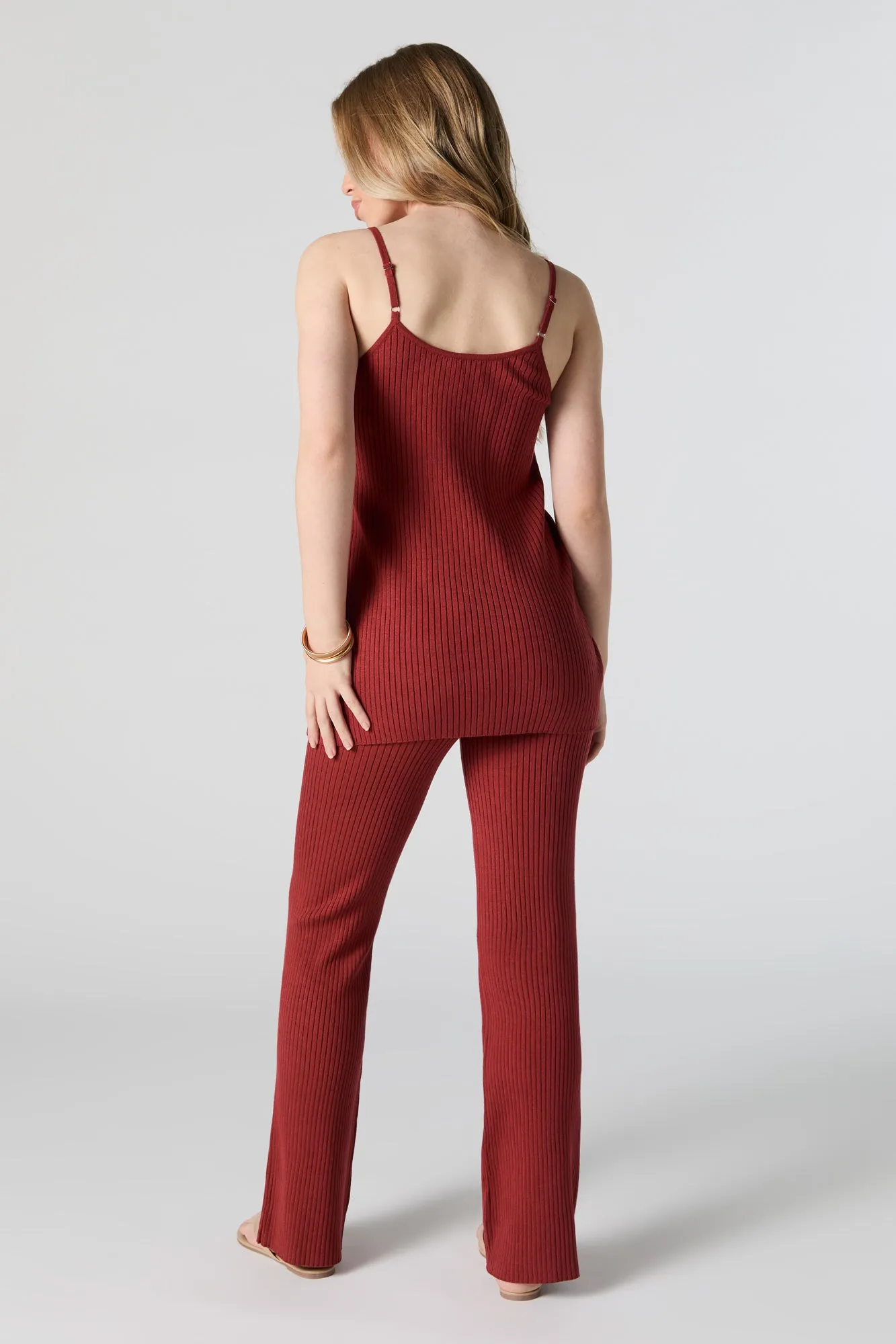 Ribbed Knit High Rise Pant sold by Urban Planet product image thumbnail 3