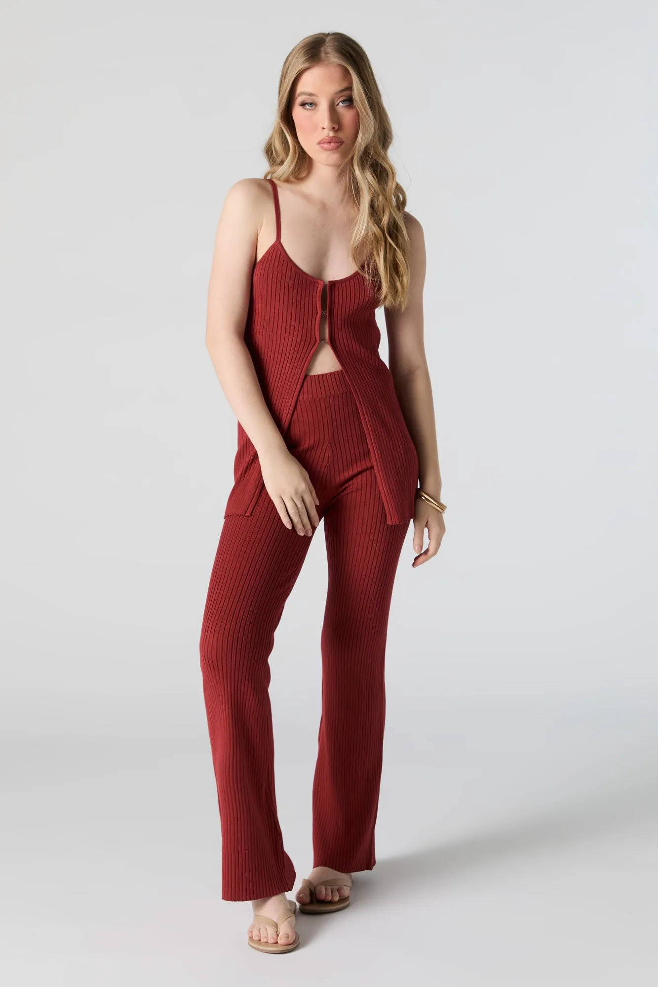 Ribbed Knit High Rise Pant sold by Urban Planet