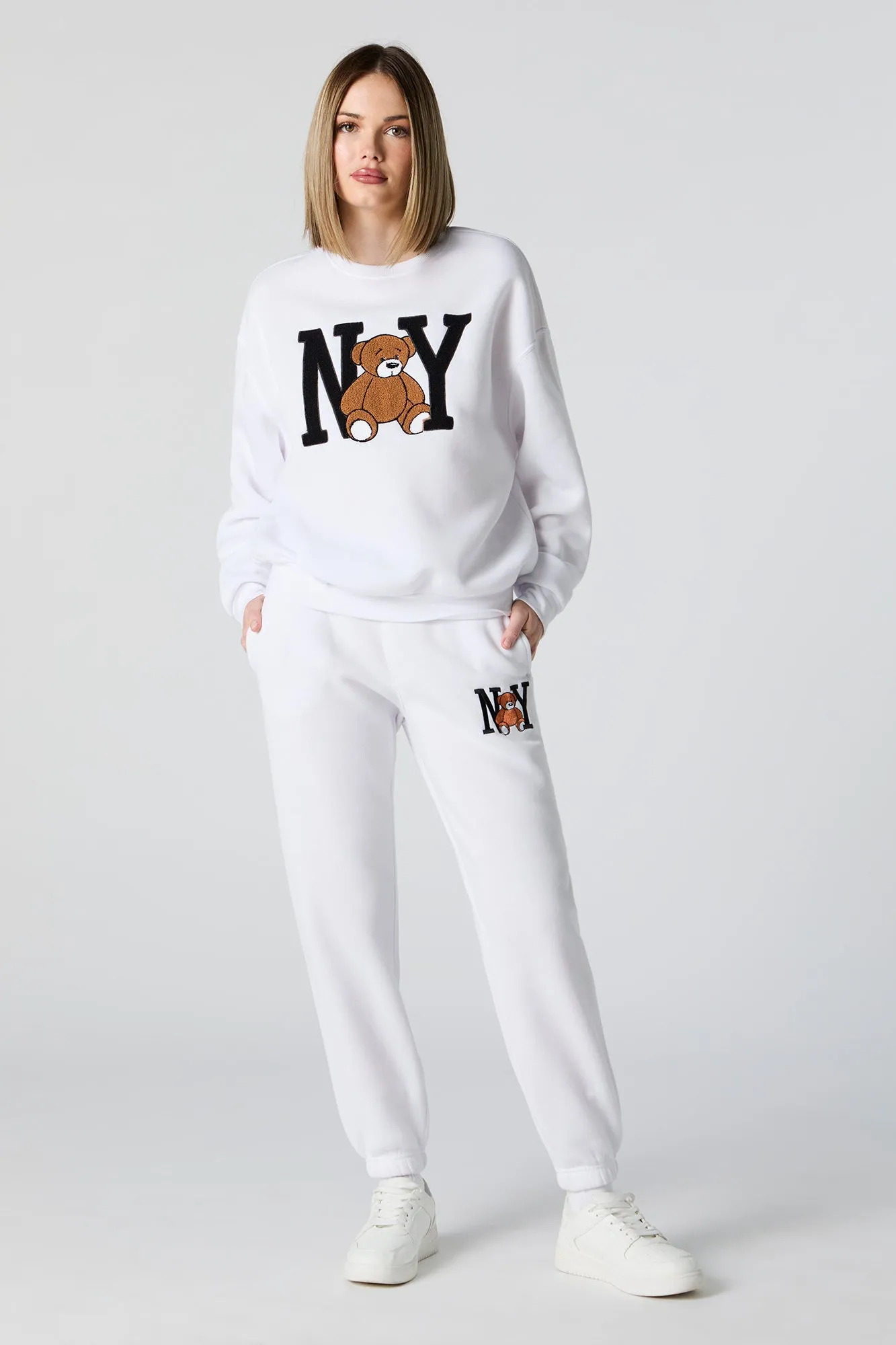 NY Teddy Embroidered Fleece Everyday Jogger sold by Urban Planet