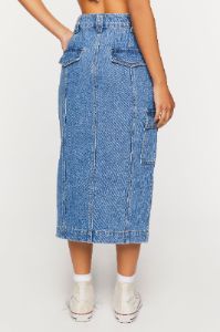 Denim Split Hem Maxi Skirt sold by Urban Planet