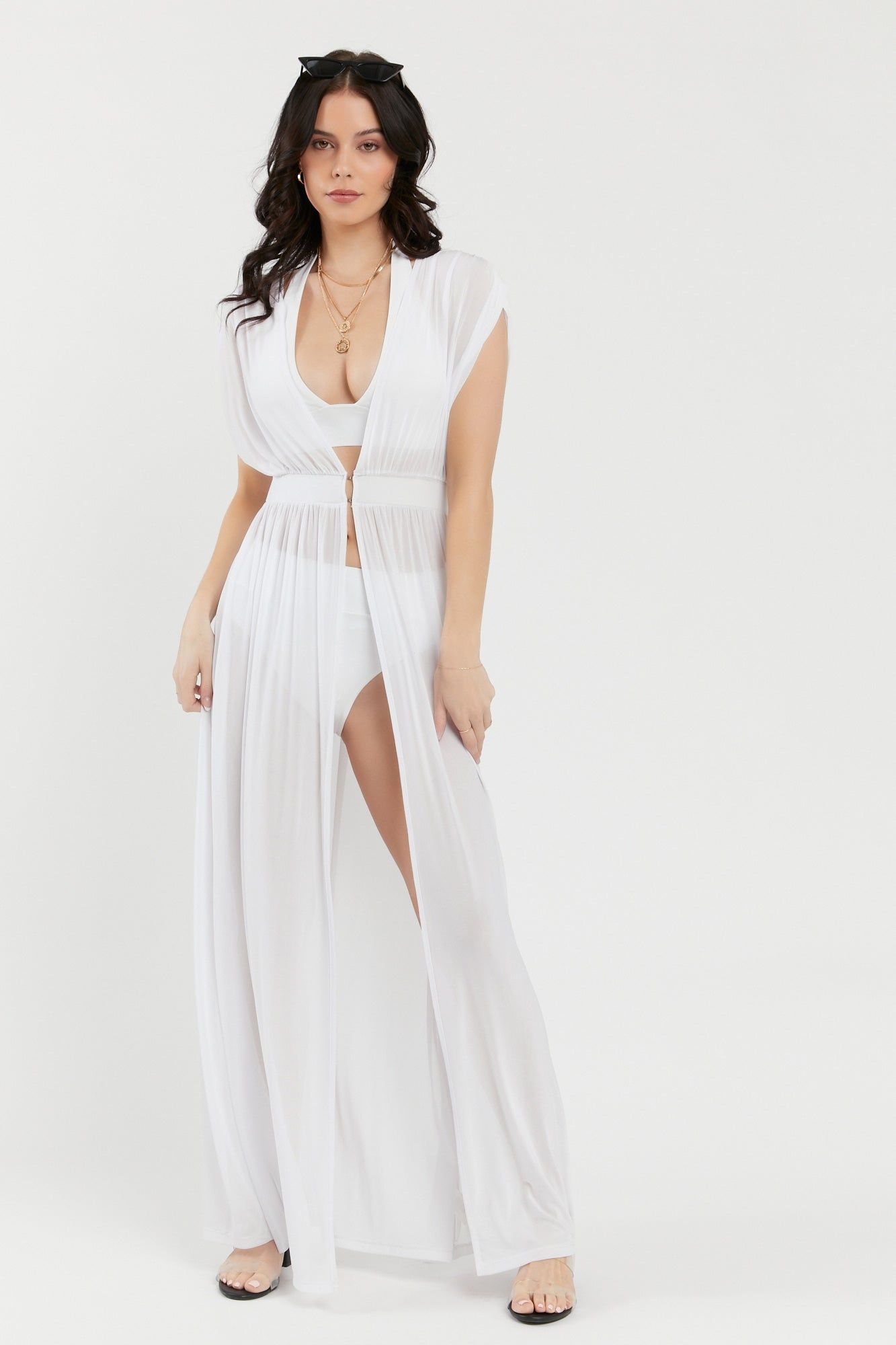 Mesh Hook and Eye Dress Cover Up sold by Urban Planet