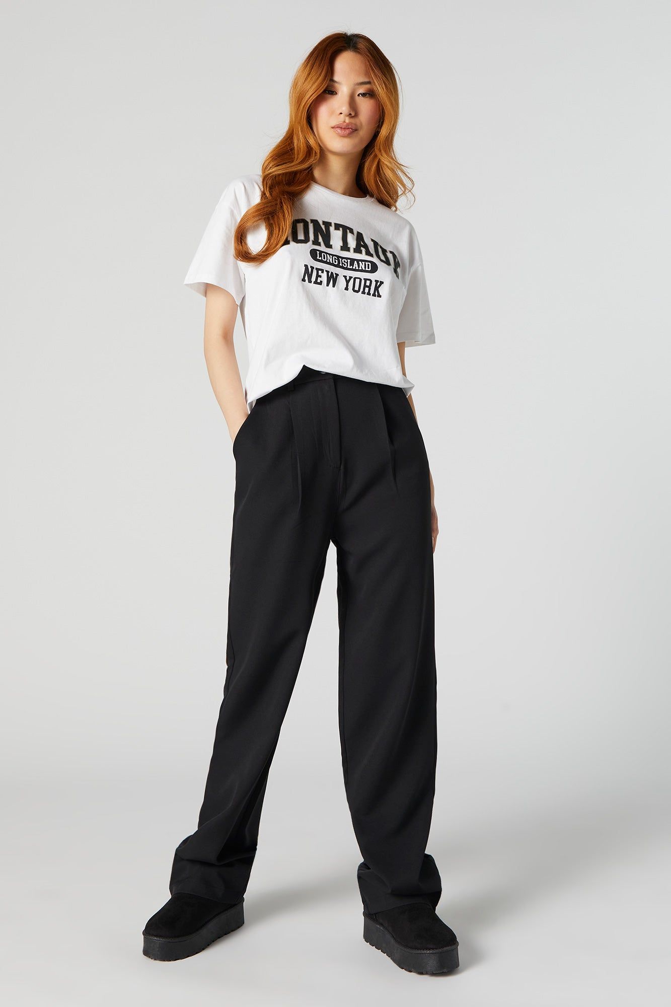 Montauk Long Island Varsity Graphic Boyfriend T-Shirt sold by Urban Planet product image thumbnail 3
