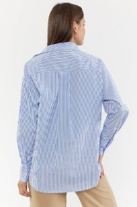 Striped Collared Button-Up Top sold by Urban Planet