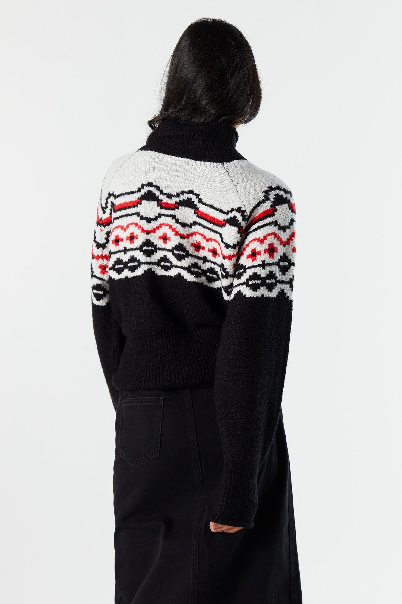 Black Fairisle Knit Turtleneck sold by Urban Planet product image thumbnail 2