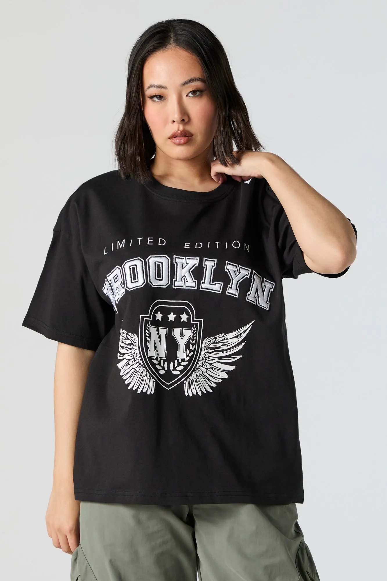 Brooklyn Embroidered Oversized T-Shirt sold by Urban Planet