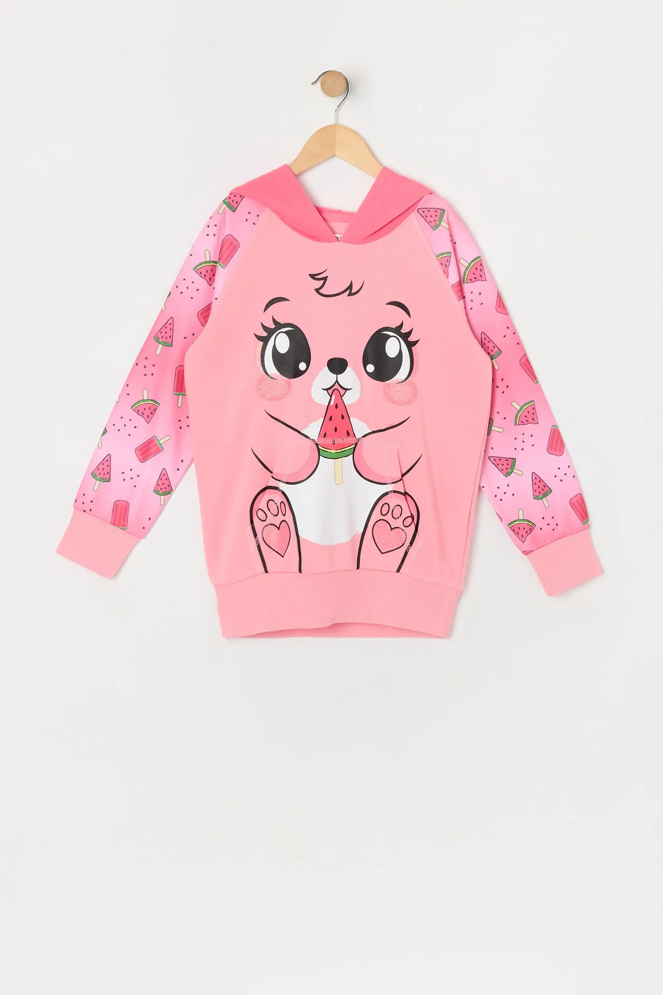 Girls Watermelon Bunny Character Hoodie sold by Urban Planet product image thumbnail 2